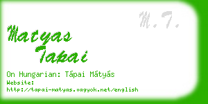 matyas tapai business card