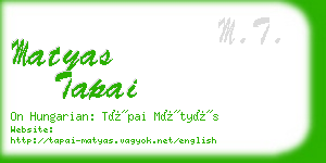 matyas tapai business card